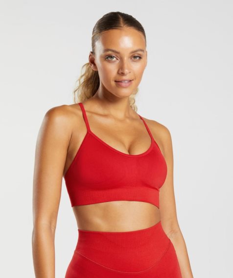 Women's Gymshark Sweat Seamless Sports Bra Red | CA 760A8D